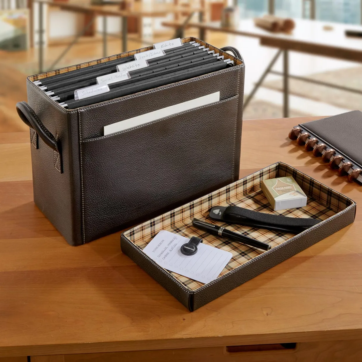Bomber Jacket Desk File Holder with Lid