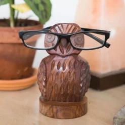 Carved Owl Eyeglass Holder