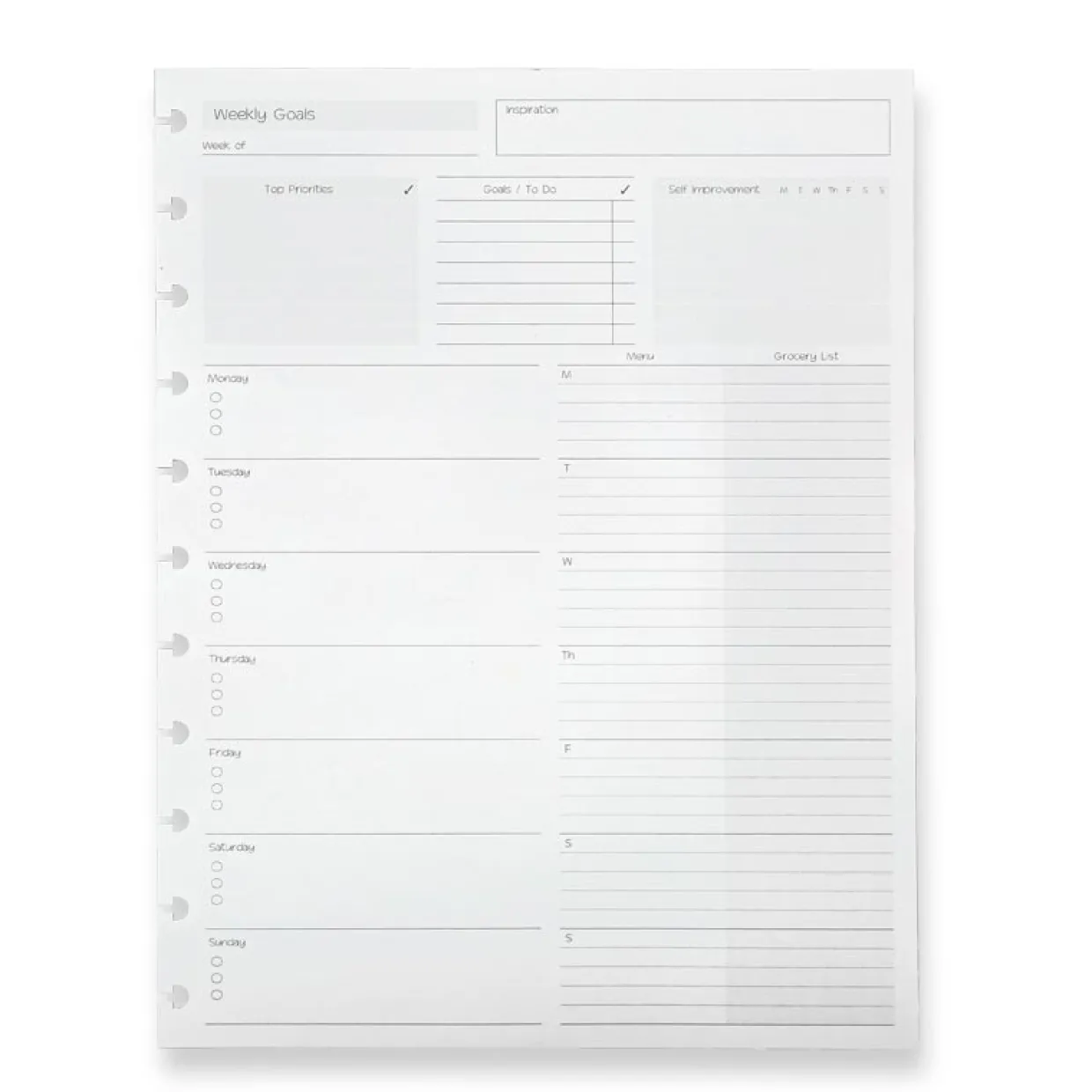 Circa® Special Request Weekly Goals Refill (100 sheets)