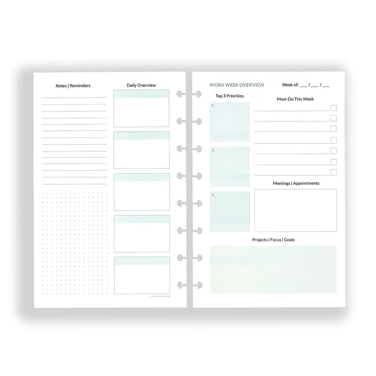 Circa Workweek Planner Refill