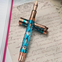 Conklin Endura Deco Crest Demo Blue Fountain Pen