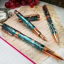 Conklin Endura Deco Crest Demo Blue Fountain Pen
