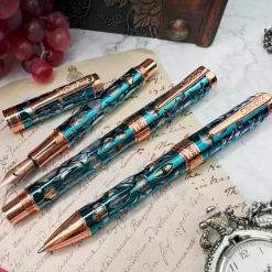 Conklin Endura Deco Crest Demo Blue Fountain Pen
