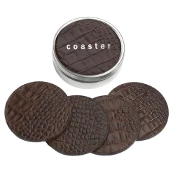 Croc Embossed Leather Coasters
