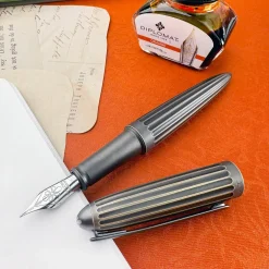 Diplomat Aero Stripes Oxyd Brass Fountain Pen