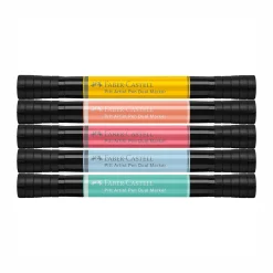 Faber-Castell Pastel Tones Dual Tip Pitt Artist Brush Pens (set of 5)
