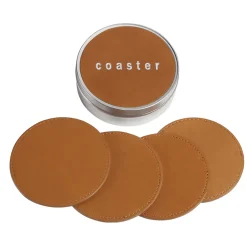 Leather Coasters with Tin Box