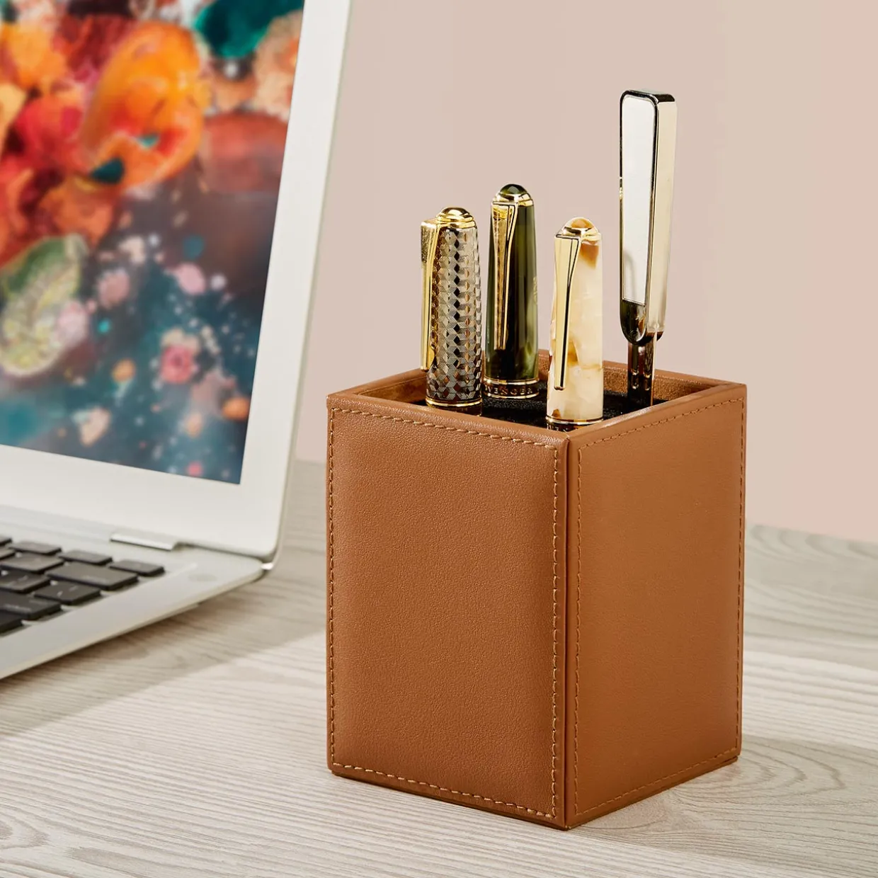 Leather Pen Cube