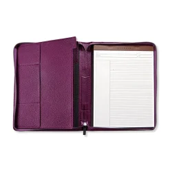 Leather Zip-Around Tabbed Folio