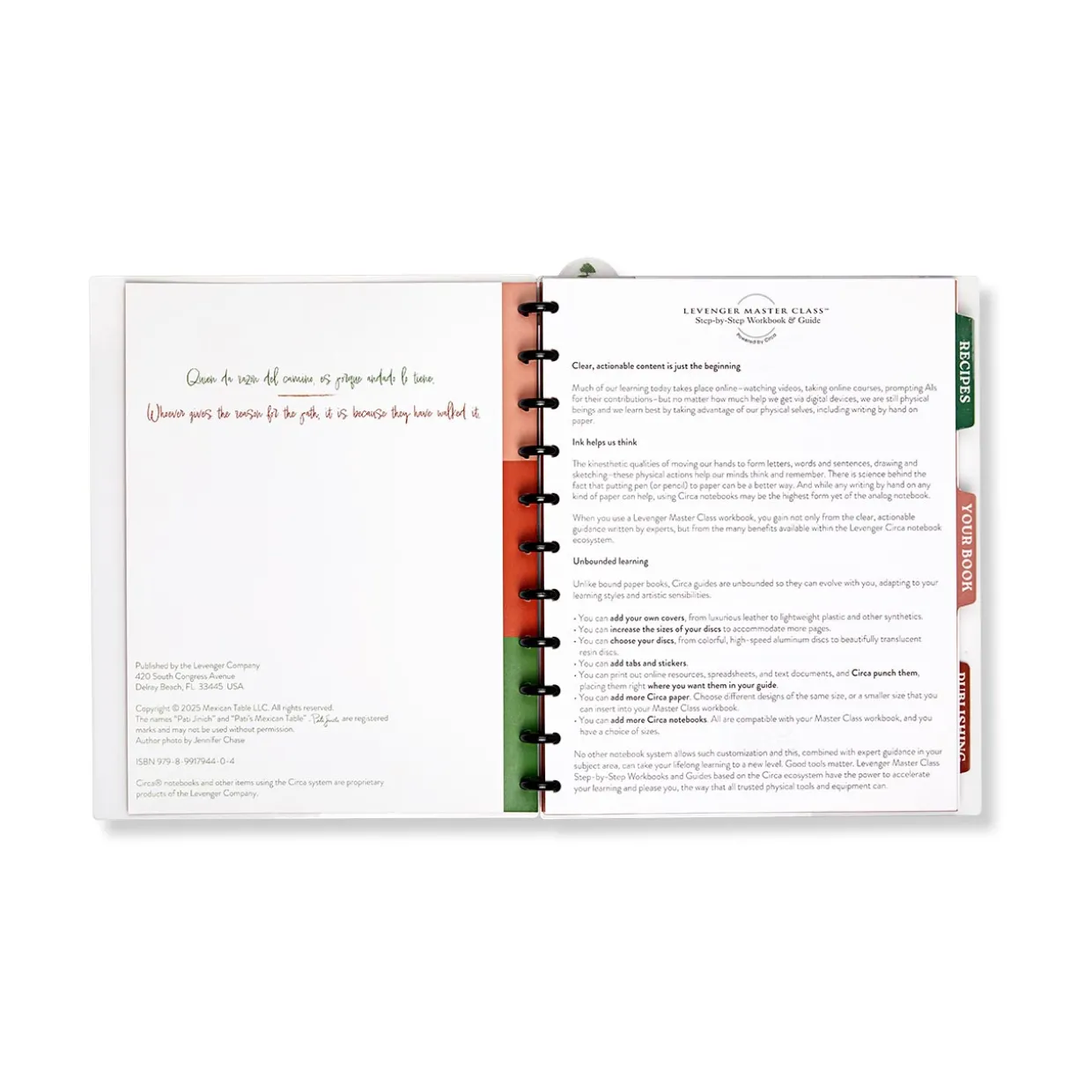 Levenger Master Class How to Write a Cookbook Circa Workbook