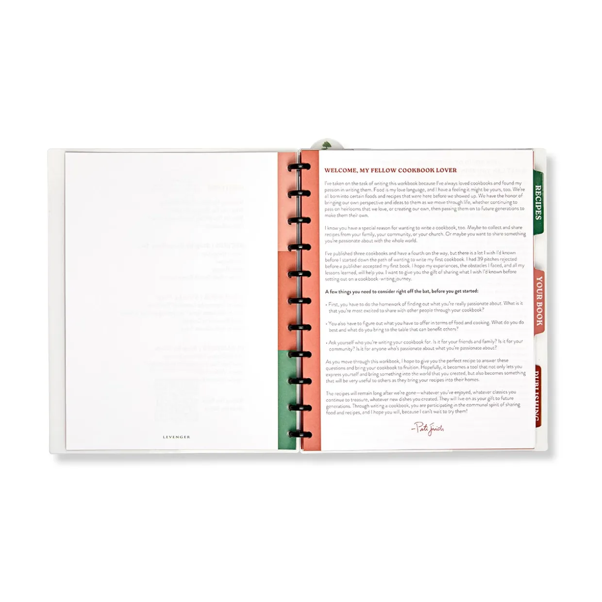 Levenger Master Class How to Write a Cookbook Circa Workbook