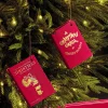 Mini Leather Ornaments: Merry Christmas