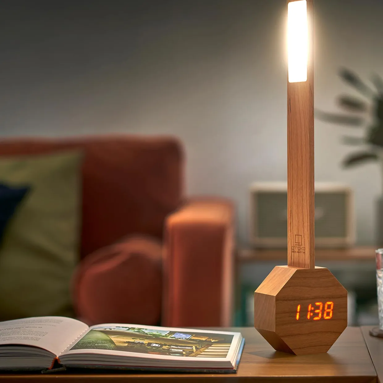 Octagon One Plus Portable Desk Light and Alarm Clock