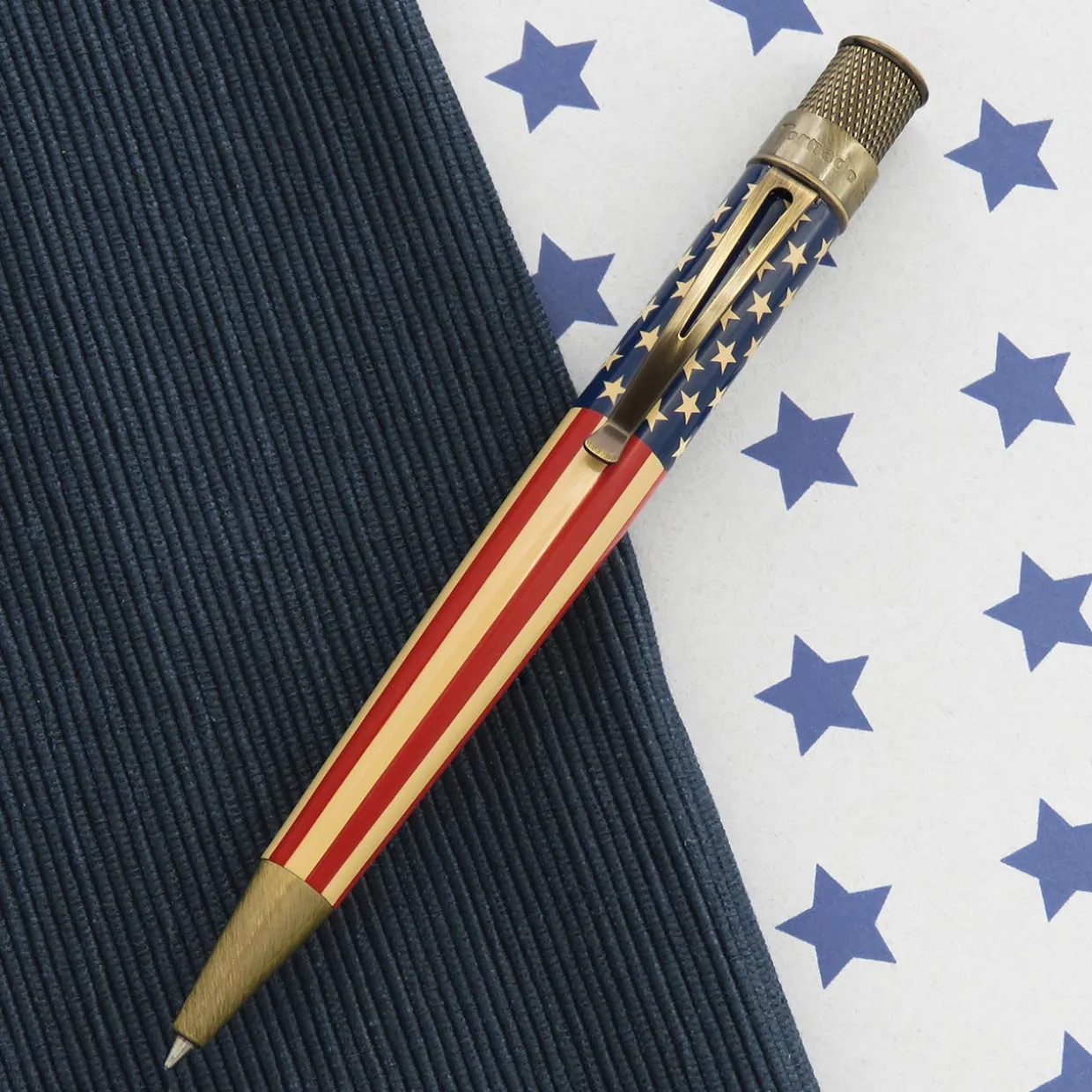 Retro 51 Tornado Vintage Metalsmith Tribute 250 Flag Rollerball Pen