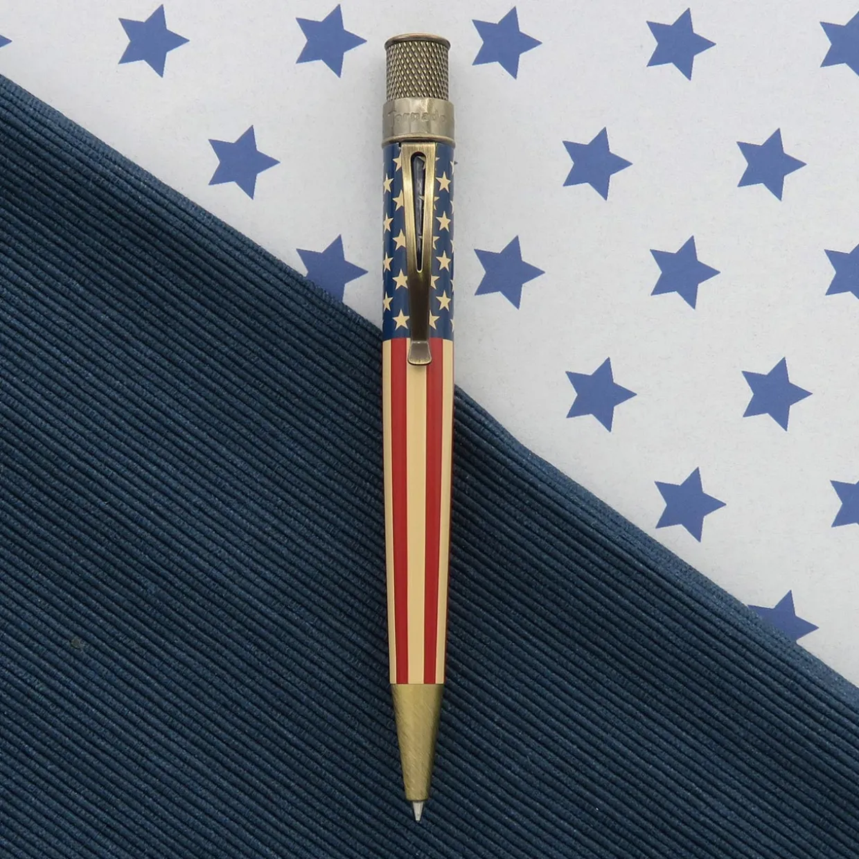 Retro 51 Tornado Vintage Metalsmith Tribute 250 Flag Rollerball Pen