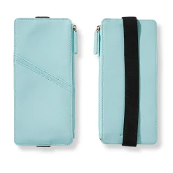 Smooth Leather Zip-Pocket Notebook Belt