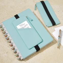 Smooth Leather Zip-Pocket Notebook Belt