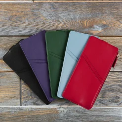 Smooth Leather Zip-Pocket Notebook Belt
