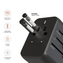 Universal Traveler Adapter with USB C