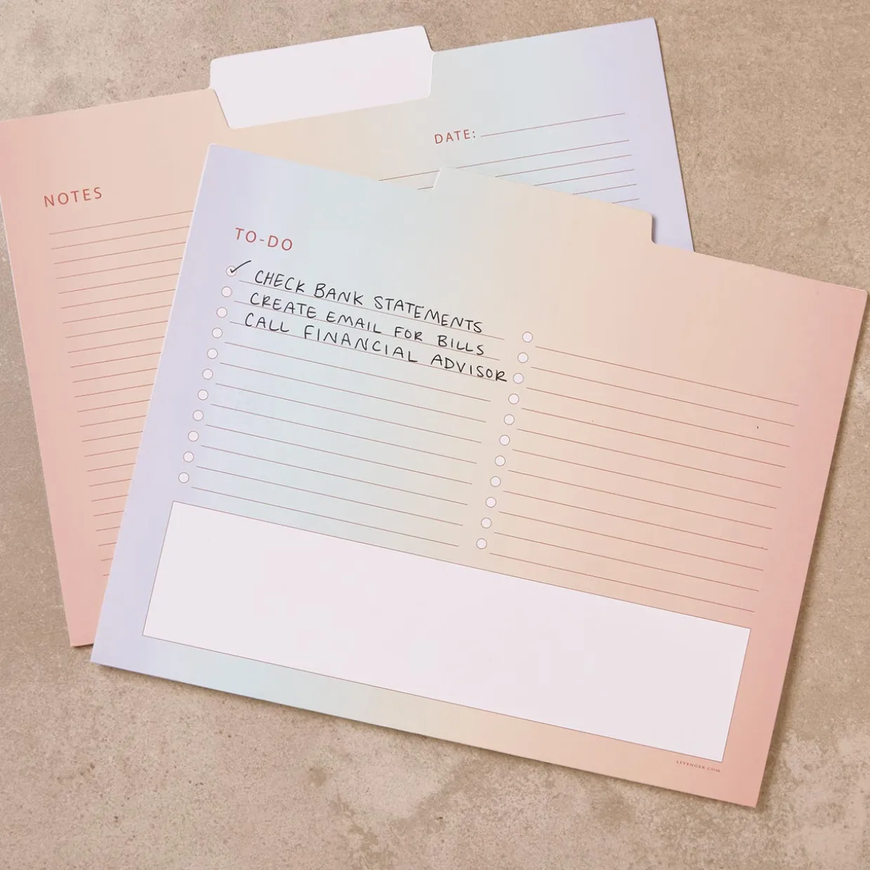 Vibrant Color Gradient Project File Folders (set of 6)