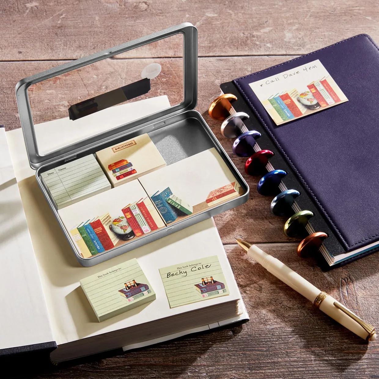 Vintage Library Sticky Notes